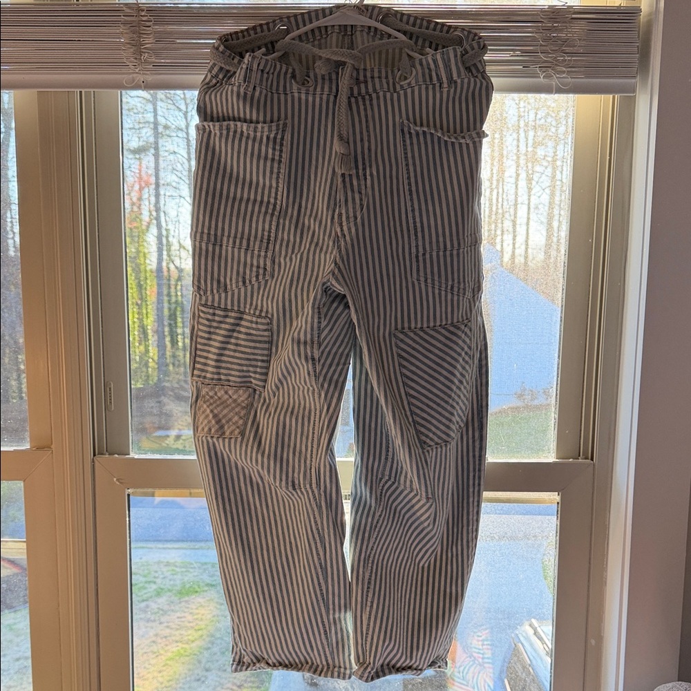 We The Free I Moxie Railroad I Blue & White Striped Drawstring Shorts - Picture 5 of 7